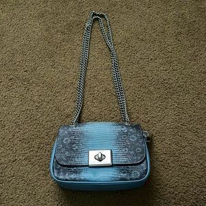 Coach purse, snakeskin, blue